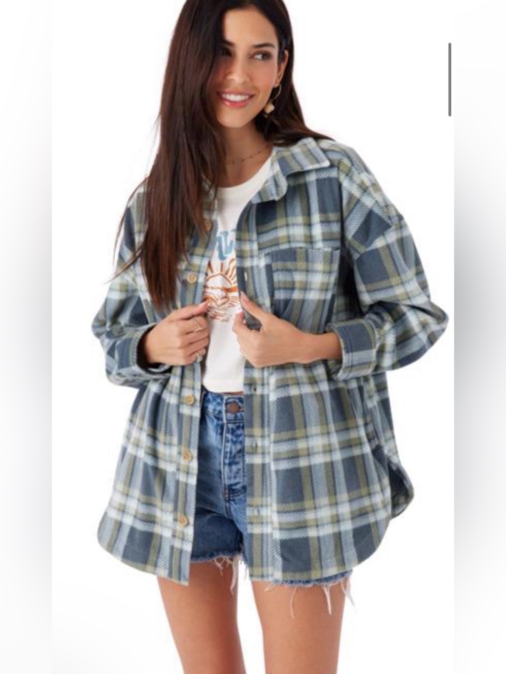 O'NEILL RUNE LONG SLEEVE SUPERFLEECE FLANNEL SHIRT NWT